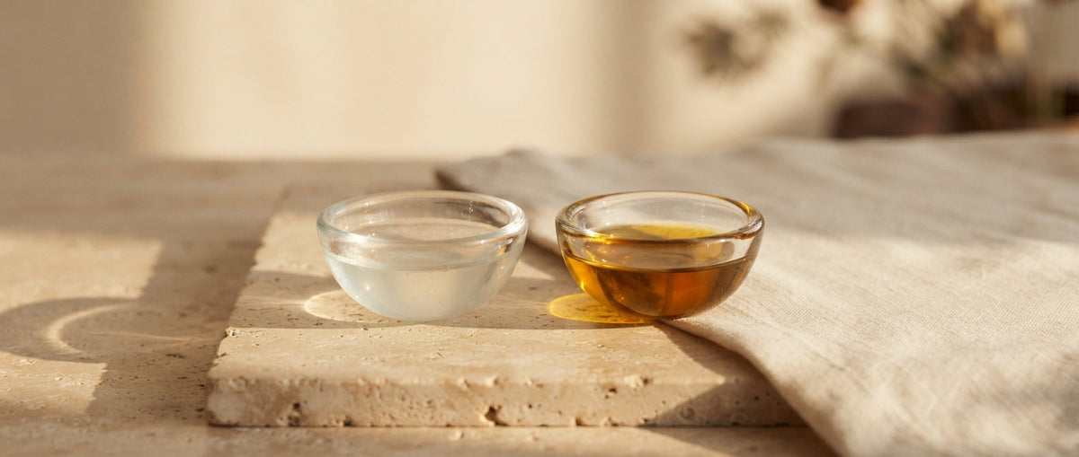 Zwei Glasschalen im Vergleich – Eau de Parfum vs. Extrait de Parfum